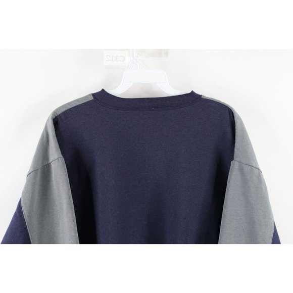 Vintage 90s Streetwear Mens Large Faded Color Block Crewneck Sweatshirt Blue - Picture 6 of 7